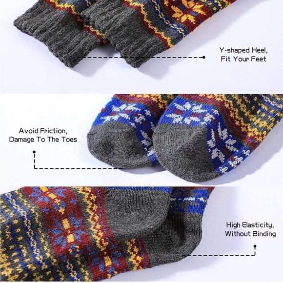 Nordic style wool winter socks - Picture 3 of 5